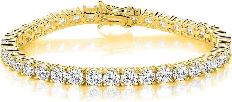 TIKJE 925 Sterling Silver 2-7mm Cubic Zirconia Classic Tennis Bracelet | White Gold Bracelets for Women | Size 6-8.5 inches - Image 1